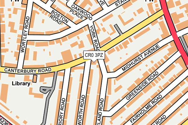 CR0 3PZ map - OS OpenMap – Local (Ordnance Survey)