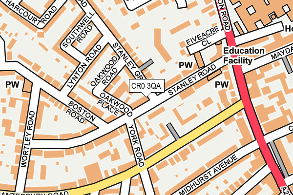 CR0 3QA map - OS OpenMap – Local (Ordnance Survey)
