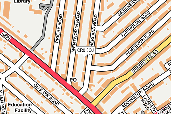 CR0 3QJ map - OS OpenMap – Local (Ordnance Survey)