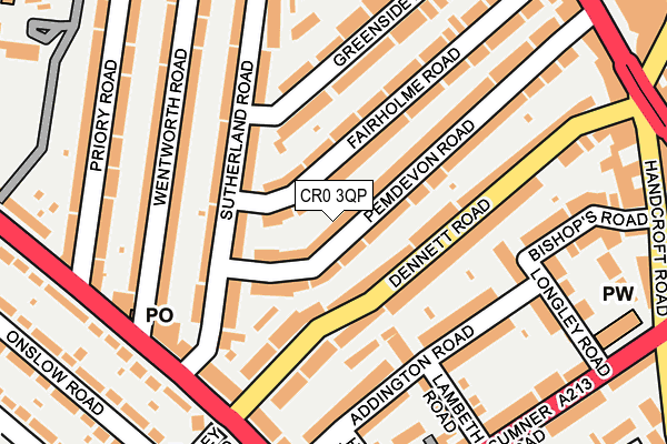 CR0 3QP map - OS OpenMap – Local (Ordnance Survey)