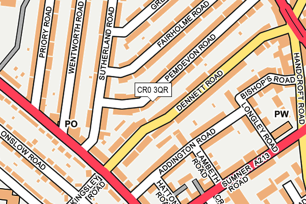 CR0 3QR map - OS OpenMap – Local (Ordnance Survey)