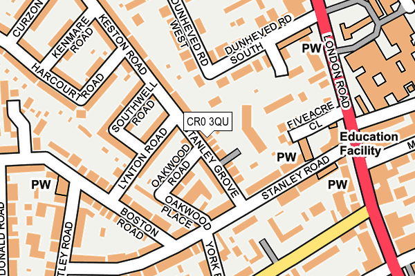 CR0 3QU map - OS OpenMap – Local (Ordnance Survey)