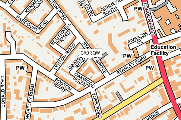 CR0 3QW map - OS OpenMap – Local (Ordnance Survey)