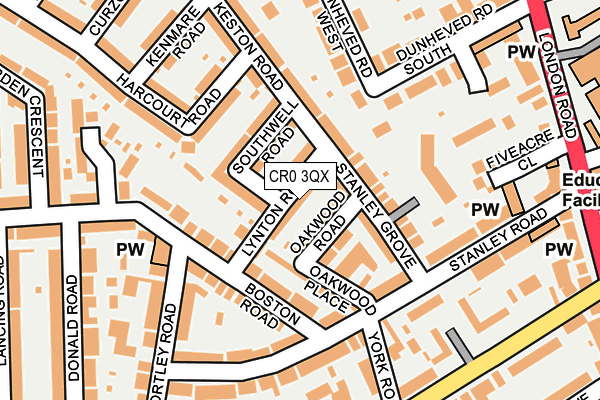 CR0 3QX map - OS OpenMap – Local (Ordnance Survey)