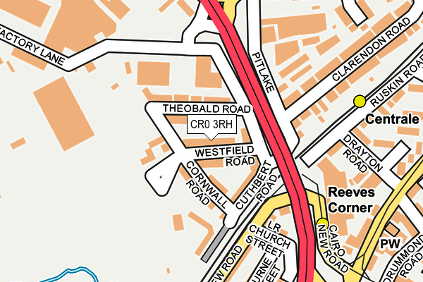 CR0 3RH map - OS OpenMap – Local (Ordnance Survey)