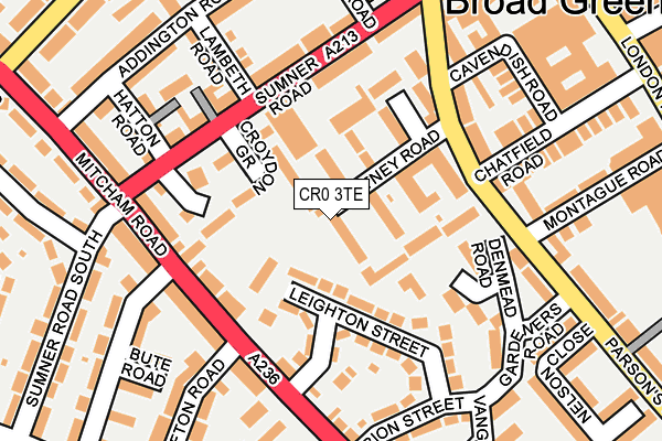 CR0 3TE map - OS OpenMap – Local (Ordnance Survey)