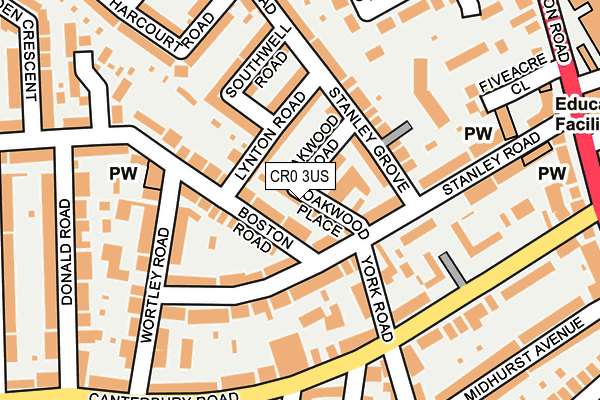 CR0 3US map - OS OpenMap – Local (Ordnance Survey)