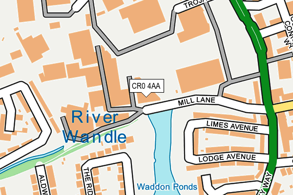 CR0 4AA map - OS OpenMap – Local (Ordnance Survey)