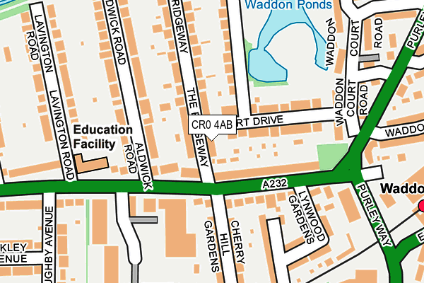 CR0 4AB map - OS OpenMap – Local (Ordnance Survey)