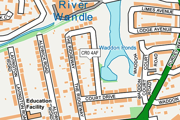 CR0 4AF map - OS OpenMap – Local (Ordnance Survey)