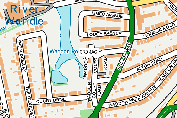 CR0 4AG map - OS OpenMap – Local (Ordnance Survey)