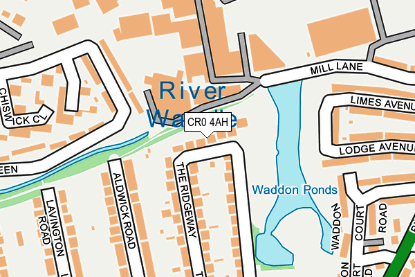 CR0 4AH map - OS OpenMap – Local (Ordnance Survey)