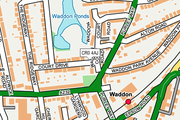 CR0 4AJ map - OS OpenMap – Local (Ordnance Survey)