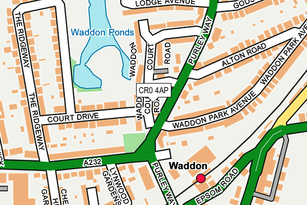 CR0 4AP map - OS OpenMap – Local (Ordnance Survey)