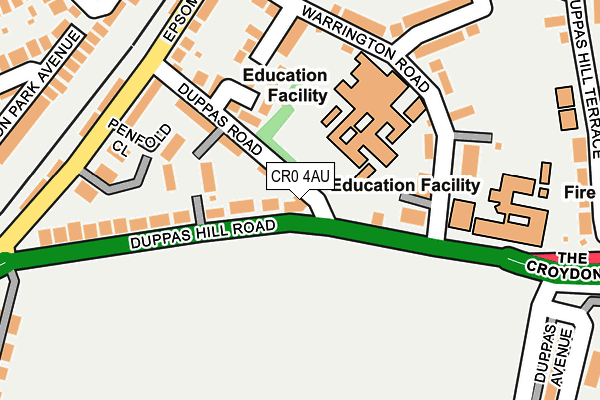 CR0 4AU map - OS OpenMap – Local (Ordnance Survey)