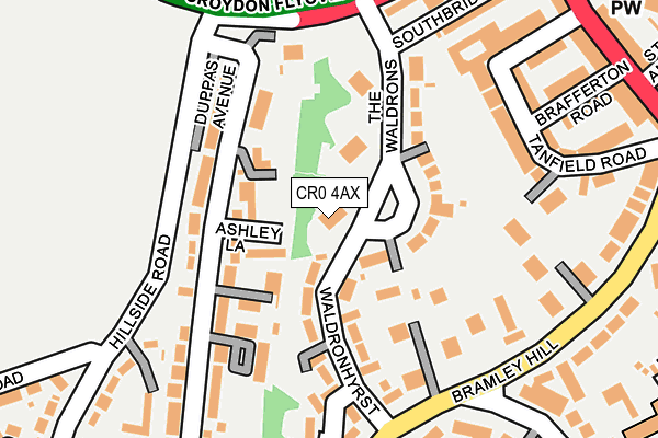 CR0 4AX map - OS OpenMap – Local (Ordnance Survey)