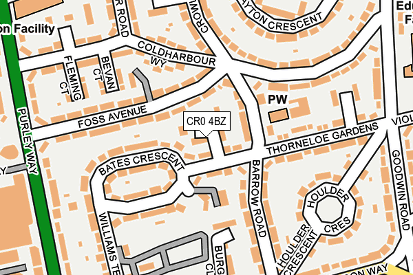 CR0 4BZ map - OS OpenMap – Local (Ordnance Survey)