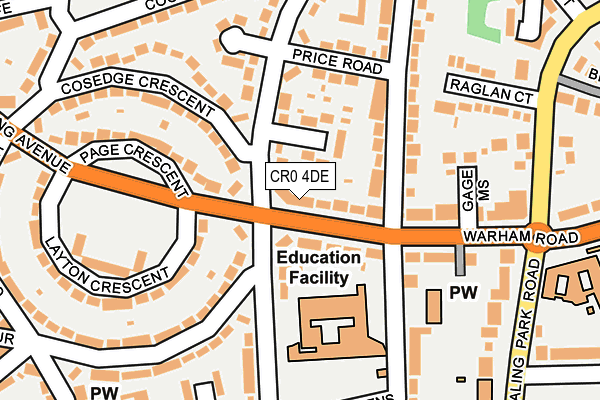 CR0 4DE map - OS OpenMap – Local (Ordnance Survey)