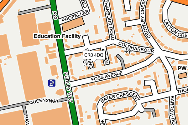 CR0 4DQ map - OS OpenMap – Local (Ordnance Survey)