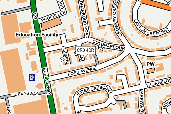 CR0 4DR map - OS OpenMap – Local (Ordnance Survey)