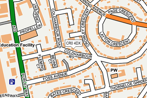 CR0 4DX map - OS OpenMap – Local (Ordnance Survey)