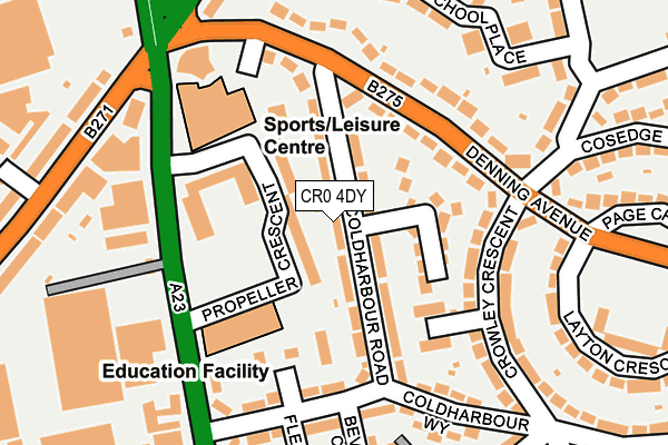 CR0 4DY map - OS OpenMap – Local (Ordnance Survey)