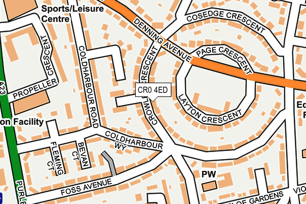 CR0 4ED map - OS OpenMap – Local (Ordnance Survey)