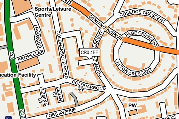 CR0 4EF map - OS OpenMap – Local (Ordnance Survey)