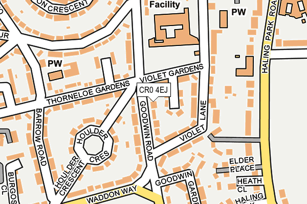 CR0 4EJ map - OS OpenMap – Local (Ordnance Survey)