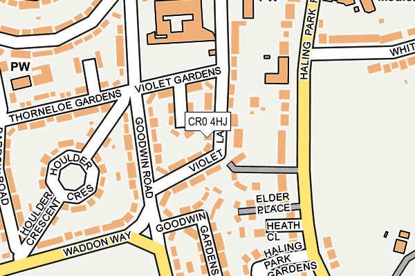 CR0 4HJ map - OS OpenMap – Local (Ordnance Survey)