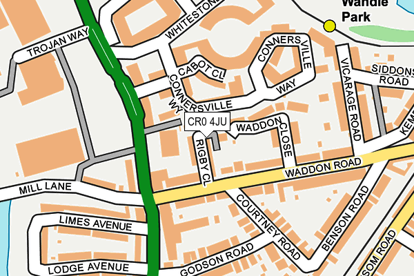 CR0 4JU map - OS OpenMap – Local (Ordnance Survey)