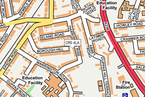 CR0 4LA map - OS OpenMap – Local (Ordnance Survey)