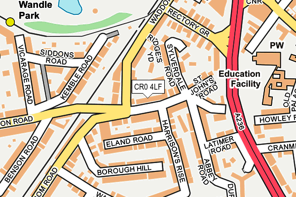 CR0 4LF map - OS OpenMap – Local (Ordnance Survey)