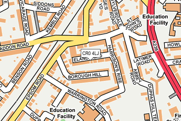 CR0 4LJ map - OS OpenMap – Local (Ordnance Survey)