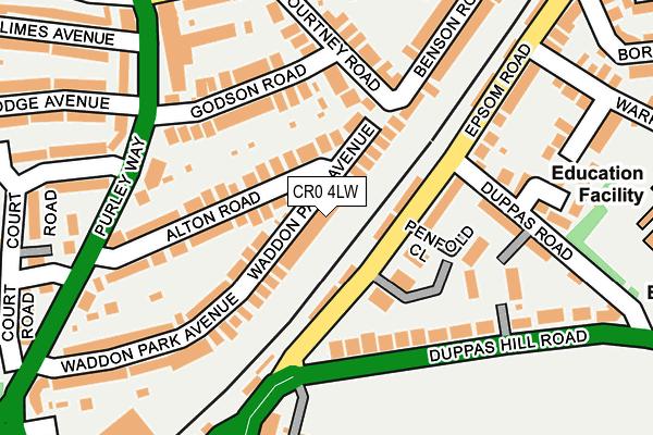 CR0 4LW map - OS OpenMap – Local (Ordnance Survey)