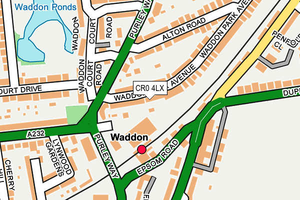 CR0 4LX map - OS OpenMap – Local (Ordnance Survey)