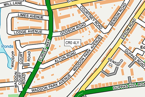 CR0 4LY map - OS OpenMap – Local (Ordnance Survey)