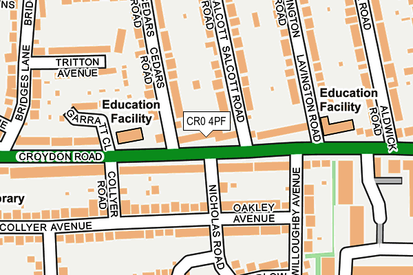 CR0 4PF map - OS OpenMap – Local (Ordnance Survey)