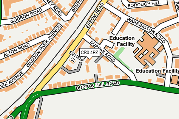 CR0 4PZ map - OS OpenMap – Local (Ordnance Survey)