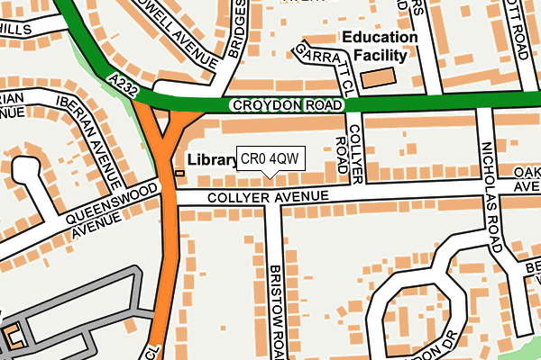 CR0 4QW map - OS OpenMap – Local (Ordnance Survey)