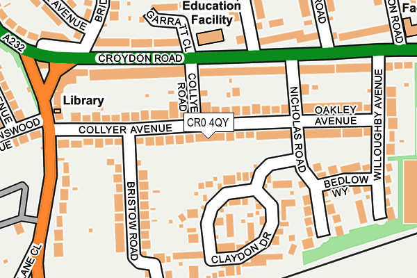 CR0 4QY map - OS OpenMap – Local (Ordnance Survey)