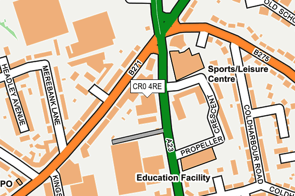 CR0 4RE map - OS OpenMap – Local (Ordnance Survey)