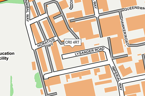 CR0 4RT map - OS OpenMap – Local (Ordnance Survey)