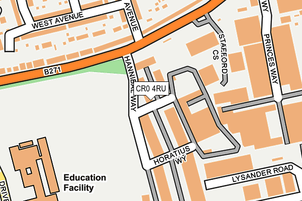 CR0 4RU map - OS OpenMap – Local (Ordnance Survey)