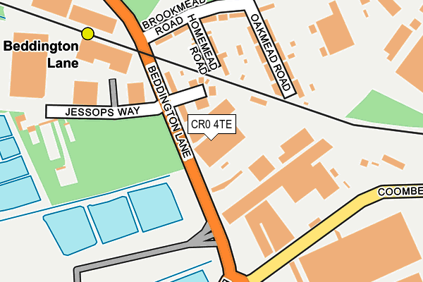 CR0 4TE map - OS OpenMap – Local (Ordnance Survey)