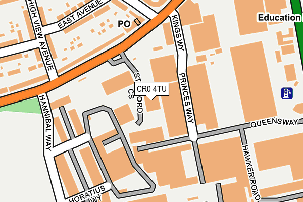 CR0 4TU map - OS OpenMap – Local (Ordnance Survey)