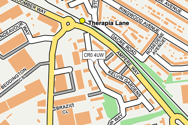 CR0 4UW map - OS OpenMap – Local (Ordnance Survey)