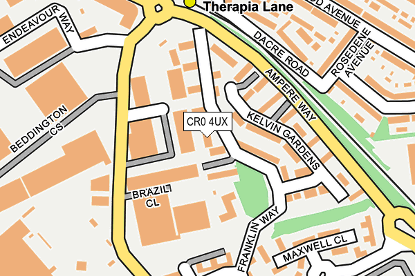 CR0 4UX map - OS OpenMap – Local (Ordnance Survey)