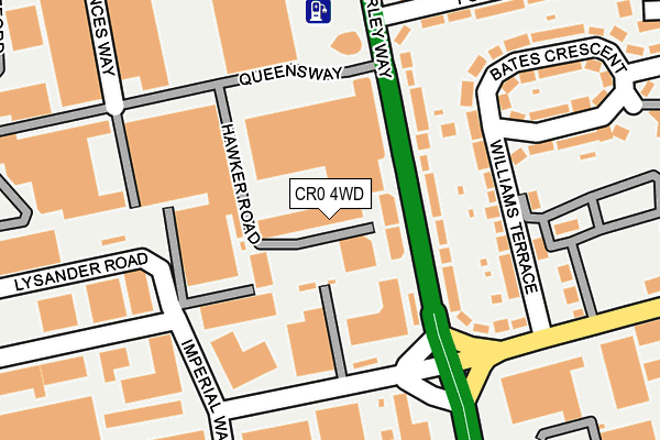 CR0 4WD map - OS OpenMap – Local (Ordnance Survey)