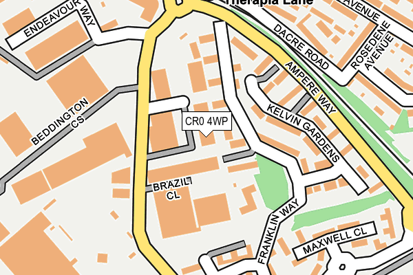 CR0 4WP map - OS OpenMap – Local (Ordnance Survey)